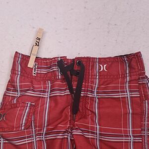 Hurley Athletic Outdoor Swimming Trunks Youth Boys Size 2 Red White Black